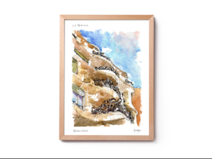 La-Pedrera-Façana-Gaudi-drawing-Barcelona