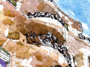 La-Pedrera-Façana-Gaudi-drawing-Barcelona-d