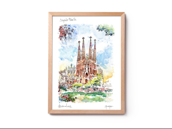 Sagrada-Familia-Gaudi-drawing-Barcelona