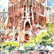 Sagrada-Familia-Gaudi-drawing-Barcelona