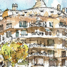 La-Pedrera-Edifici-Gaudi-drawing-Barcelona La-Pedrera-Edifici-Gaudi-drawing-Barcelona