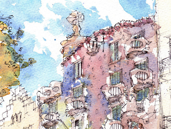 Casa-Batllo-Gaudi-watercolor-print-Barcelona