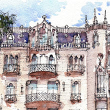 Casa-Fuster-watercolor-print-Barcelona Casa-Fuster-watercolor-print-Barcelona