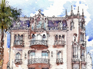 Casa-Fuster-watercolor-print-Barcelona