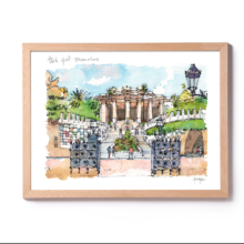 Park-Guell-Gaudi-watercolor-print-Barcelona