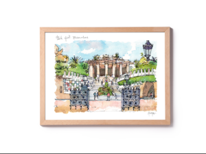 Park-Guell-Gaudi-watercolor-print-Barcelona
