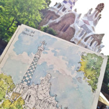 Park-Guell-Pavello-Gaudi-watercolor-print-drawing-Barcelona-p Park-Guell-Pavello-Gaudi-watercolor-print-drawing-Barcelona-p