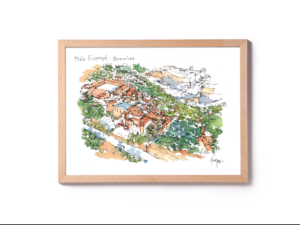 Poble-Espanyol-watercolor-drawing-drawing-Barcelona