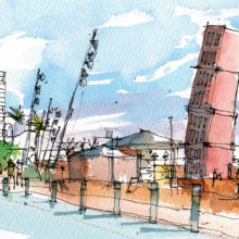 La-Barceloneta-Escultura-watercolor-drawing-drawing-Barcelona La-Barceloneta-Escultura-watercolor-drawing-drawing-Barcelona