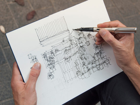 Carrer-Allada-Vermell-drawing-Barcelona-watercolor-print Carrer-Allada-Vermell-drawing-Barcelona-watercolor-print