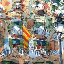 Casa-Batllo-drawing-Barcelona-watercolor-print Casa-Batllo-drawing-Barcelona-watercolor-print