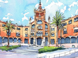 Hospital-de-Sant-Pau-watercolor-print