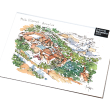 Poble-Espanyol-watercolor-drawing-drawing-Barcelona Poble-Espanyol-watercolor-drawing-drawing-Barcelona