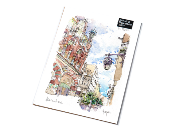 Palau-de-la-Musica-Edifici-watercolor-print-Barcelona Palau-de-la-Musica-Edifici-watercolor-print-Barcelona