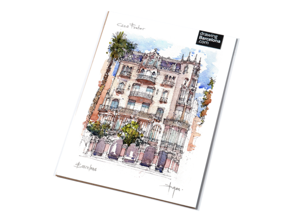 Casa-Fuster-watercolor-print-Barcelona Casa-Fuster-watercolor-print-Barcelona