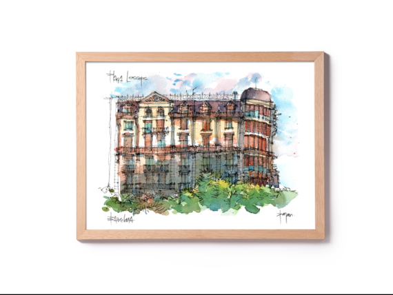 plaça-lesseps-watercolor-print