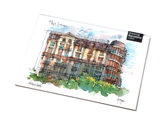 plaça-lesseps-watercolor-print