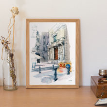 Pl-de-la-Veronica-La-Llotja-la-llotja-Barcelona-Watercolor1 Pl-de-la-Veronica-La-Llotja-la-llotja-Barcelona-Watercolor1