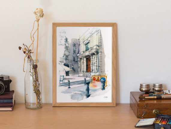Pl-de-la-Veronica-La-Llotja-la-llotja-Barcelona-Watercolor1 Pl-de-la-Veronica-La-Llotja-la-llotja-Barcelona-Watercolor1