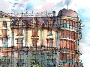 plaça-lesseps-watercolor-print