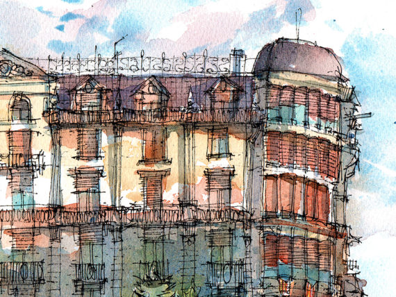 plaça-lesseps-watercolor-print