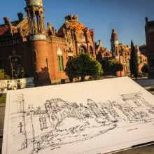 Hospital-de-Sant-Pau-Pavellons-watercolor-print