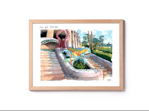 Park-Guell-drac-Gaudi-drawing-Barcelona Park-Guell-drac-Gaudi-drawing-Barcelona