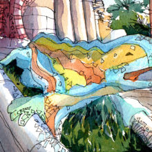 Park-Guell-drac-Gaudi-drawing-Barcelona Park-Guell-drac-Gaudi-drawing-Barcelona