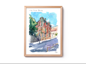 Casa-Vicens-Gaudi-drawing-Barcelona-watercolor-print