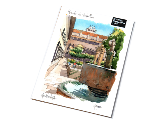 monestir-de-pedralbes-drawing-barcelona-watercolor-print monestir-de-pedralbes-drawing-barcelona-watercolor-print