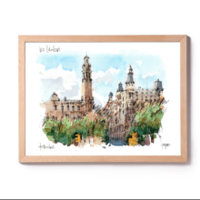 Via Laietana Barcelona watercolor print