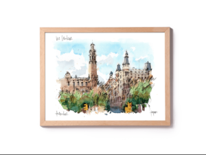 Via Laietana Barcelona watercolor print