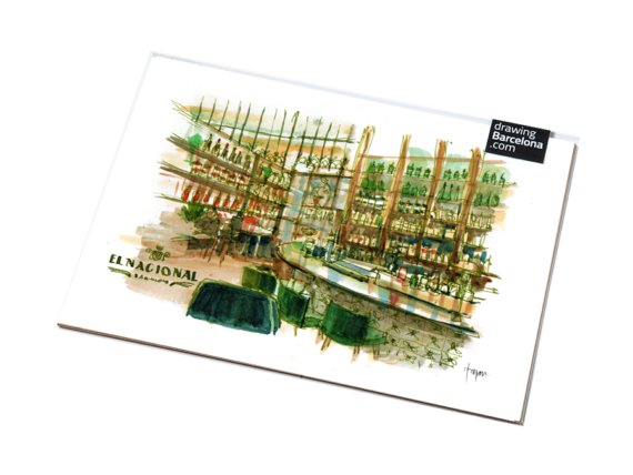 el-nacional-drawing-Barcelona watercolor-print el-nacional-drawing-Barcelona watercolor-print