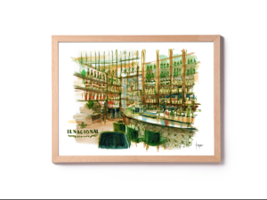 el-nacional-drawing-Barcelona watercolor-print