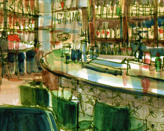 el-nacional-drawing-Barcelona watercolor-print el-nacional-drawing-Barcelona watercolor-print