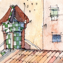 casa-vicens-terrace-watercolor-barcelona casa-vicens-terrace-watercolor-barcelona