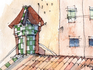 casa-vicens-terrace-watercolor-barcelona