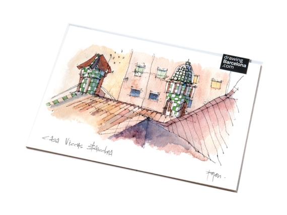 casa-vicens-terrace-watercolor-barcelona casa-vicens-terrace-watercolor-barcelona