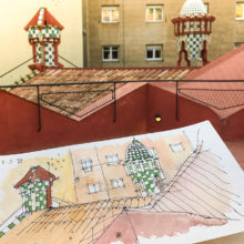 casa-vicens-terrace-watercolor-barcelona casa-vicens-terrace-watercolor-barcelona