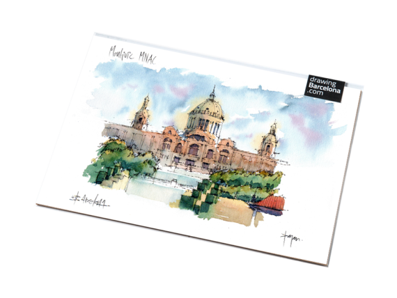 montjuic-mnac-drawing-barcelona-watercolor-print montjuic-mnac-drawing-barcelona-watercolor-print