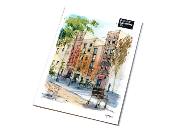 pl.vicenç-martorell-drawing-barcelona-watercolor-print