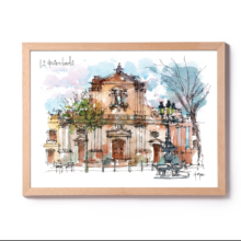 barceloneta-church-print-drawing-barcelona