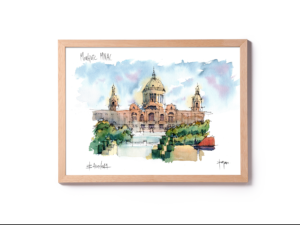 montjuic-mnac-drawing-barcelona-watercolor-print