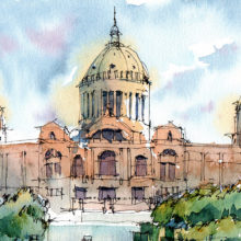 montjuic-mnac-drawing-barcelona-watercolor-print montjuic-mnac-drawing-barcelona-watercolor-print
