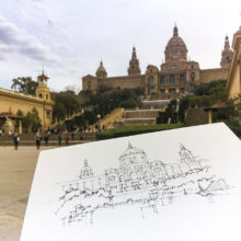 montjuic-mnac-drawing-barcelona-watercolor-print montjuic-mnac-drawing-barcelona-watercolor-print