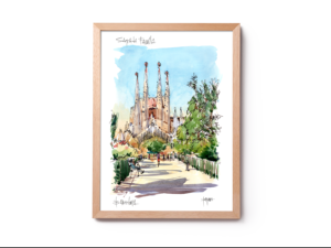 Sagrada Familia Naixement Barcelona watercolor prints