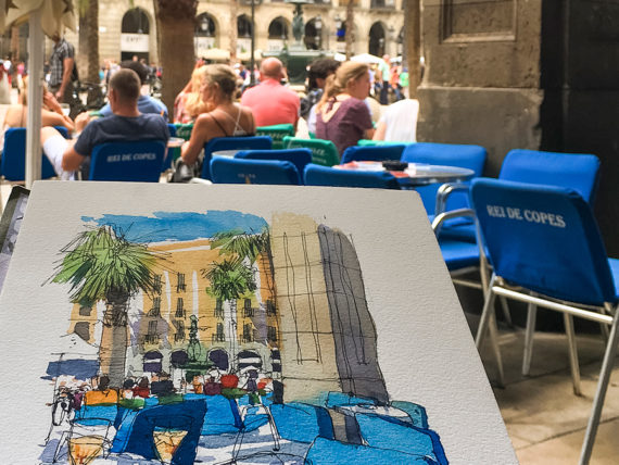 pl.reial-terrassa-drawing-barcelona-wtercolor-print