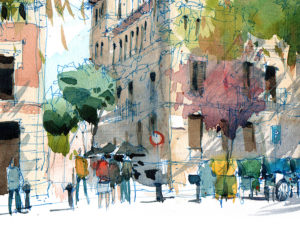 Virreina-tardor-drawing-barcelona-watercolor-print