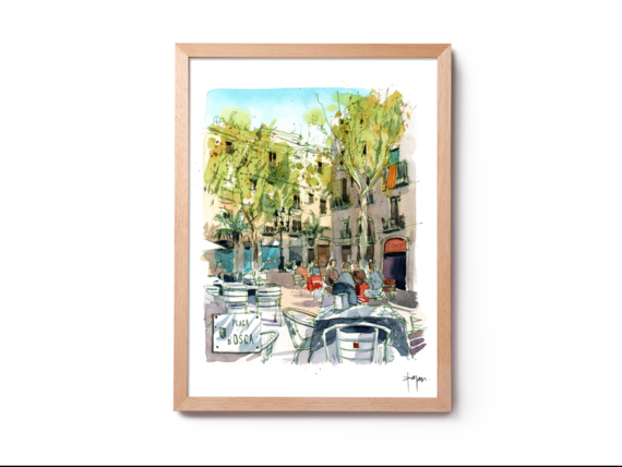 pl-osca-sants-drawing-barcelona-watercolor-print