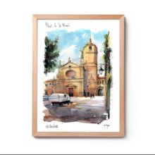 pl-de-la-merce-drawing-barcelona-watercolor-print pl-de-la-merce-drawing-barcelona-watercolor-print